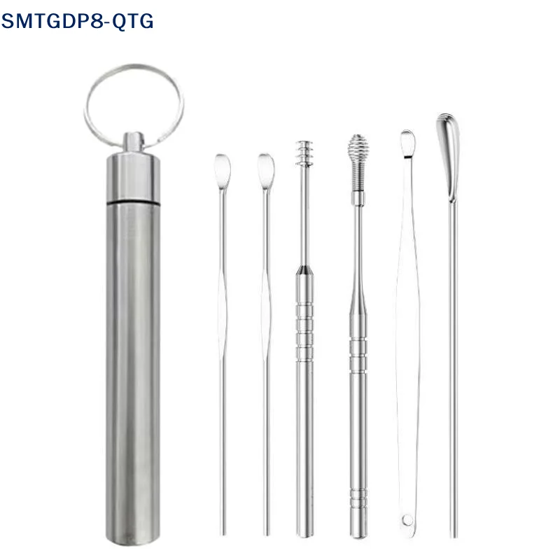 Hot 6Pcs Ear Cleaning Ear Picking Earpick Set Convenient Portable Stainless Steel Ear Pick Tool Household For Adults