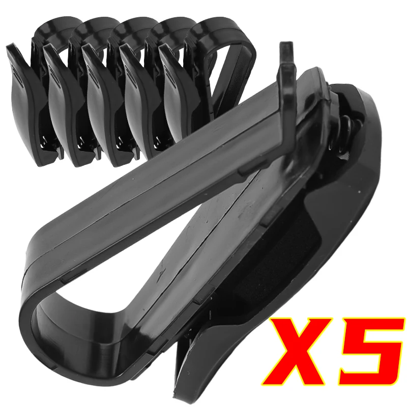 Sunglasses Clip Glasses Clip Ticket Holder Fastener Black Car Clip Holder Business Card Holder Interior Accessories 1/2/5pcs