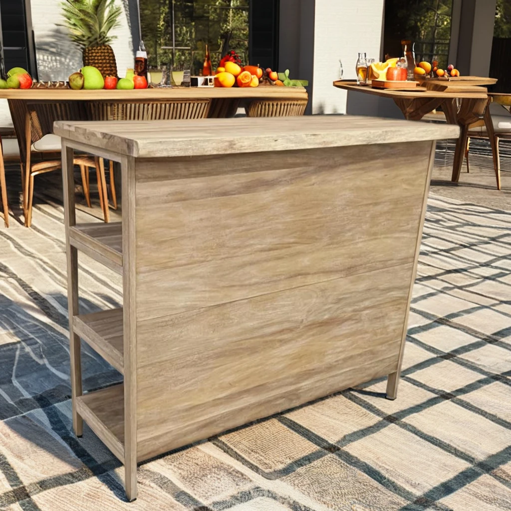 

XZ-24896-Antique recycling natural wood cabinet bar counter Coffee use for Shop Restaurant outside wedding