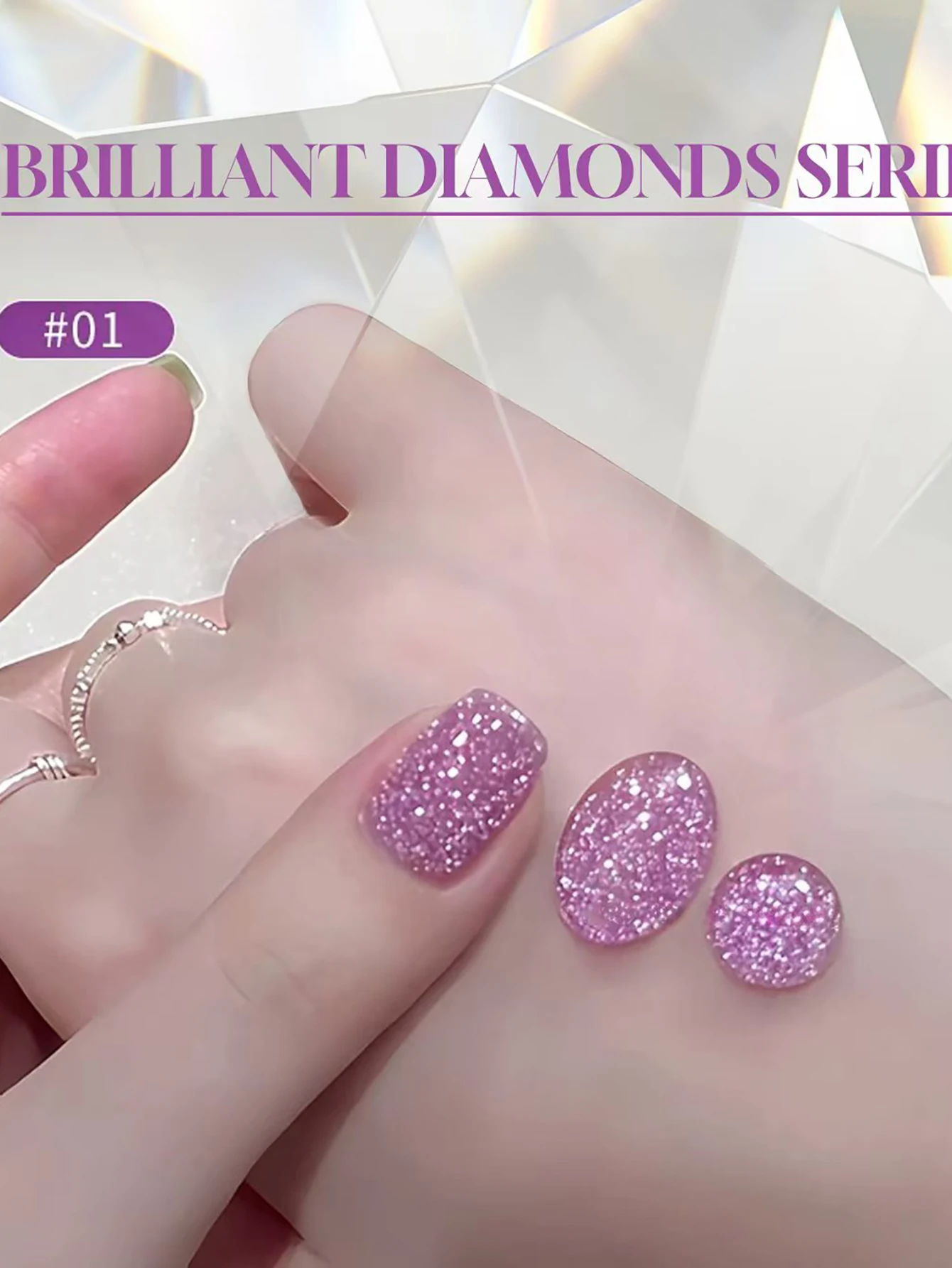 1 stücke ZH Flash Burst Bunte Blütenblatt Glitter Diamant Gel Nagellack Neue Disco Reflektieren Licht Glitter Diamant Nail art Nagel supp