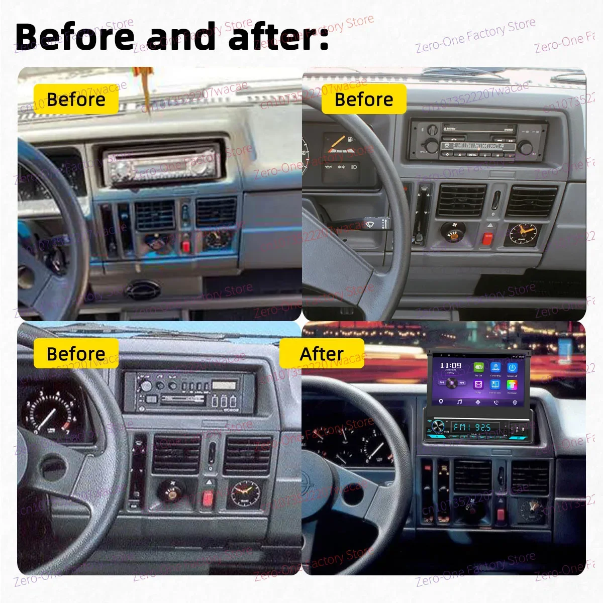 1Din 7 pulgadas pantalla retráctil Carplay Android Radio Multimedia para coche Opel Corsa A 1982-1993 unidad principal estéreo GPS Android Auto