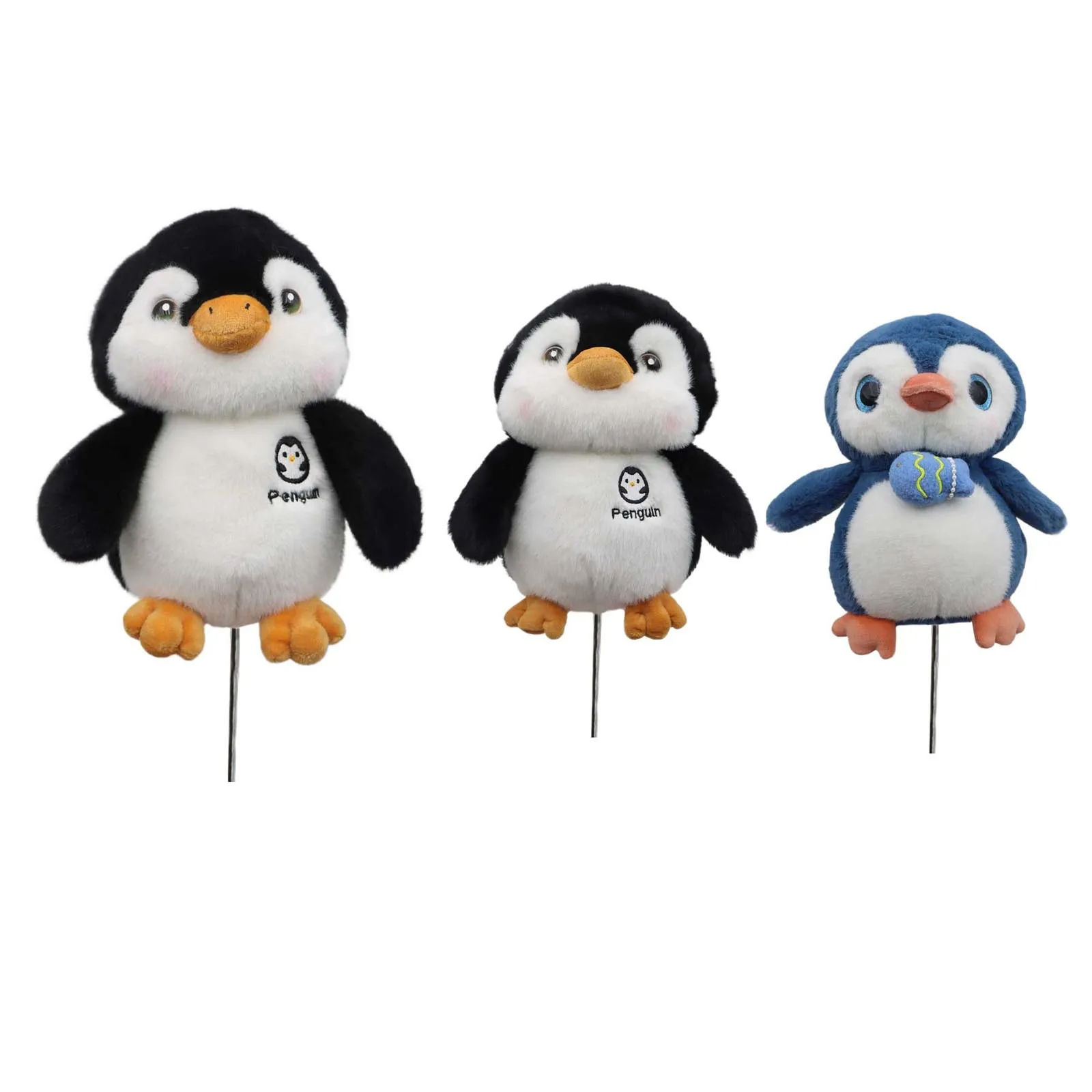 Cute Plush Penguin Golf Club Head Cover Driver Fairway Wood Protector Club Headcover for Golfing view 2