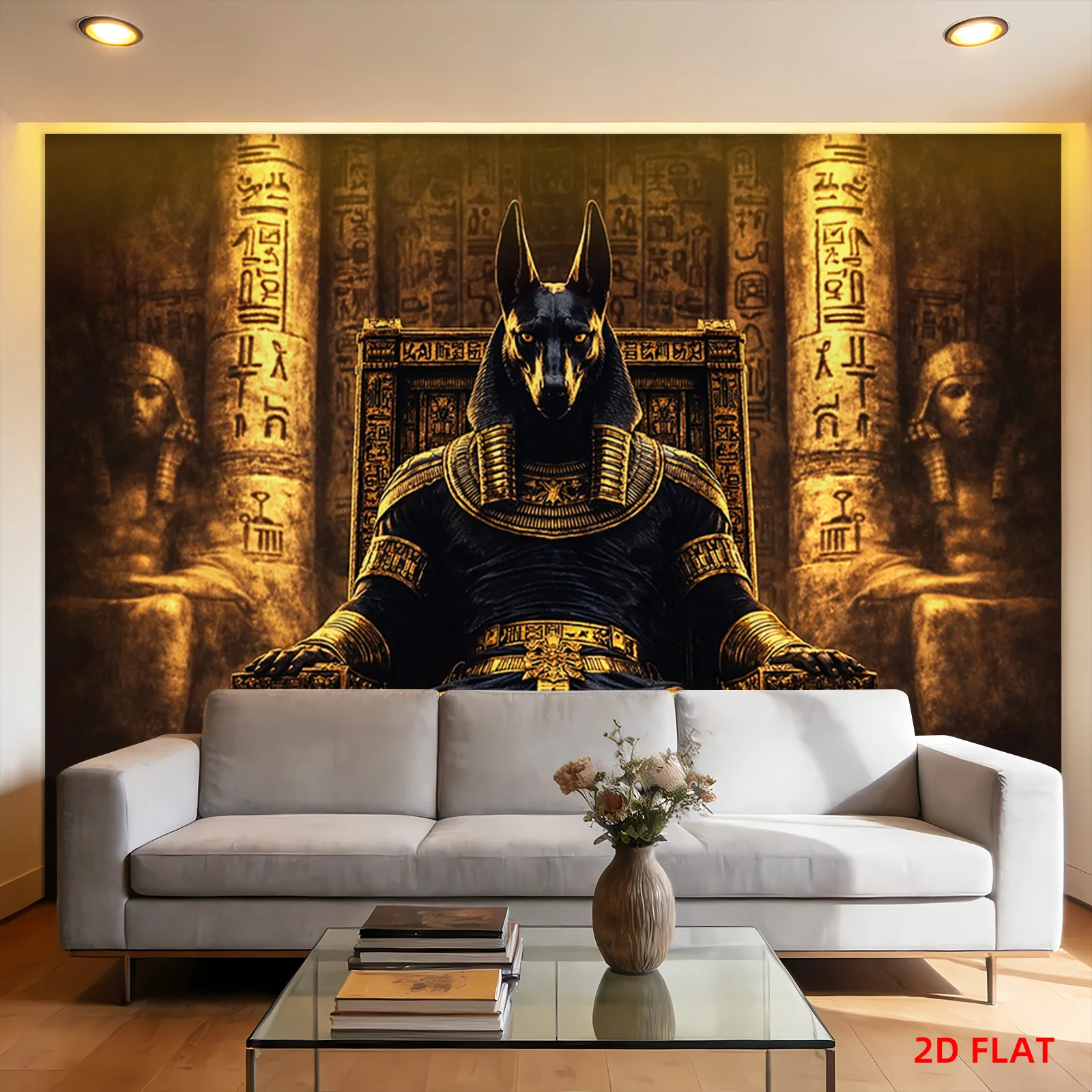 Ancient Egyptian Pharaoh King Throne Tapestry Backdrop Decoration Wall Hanging Curtain Polyester Fabric for Party Festival Event