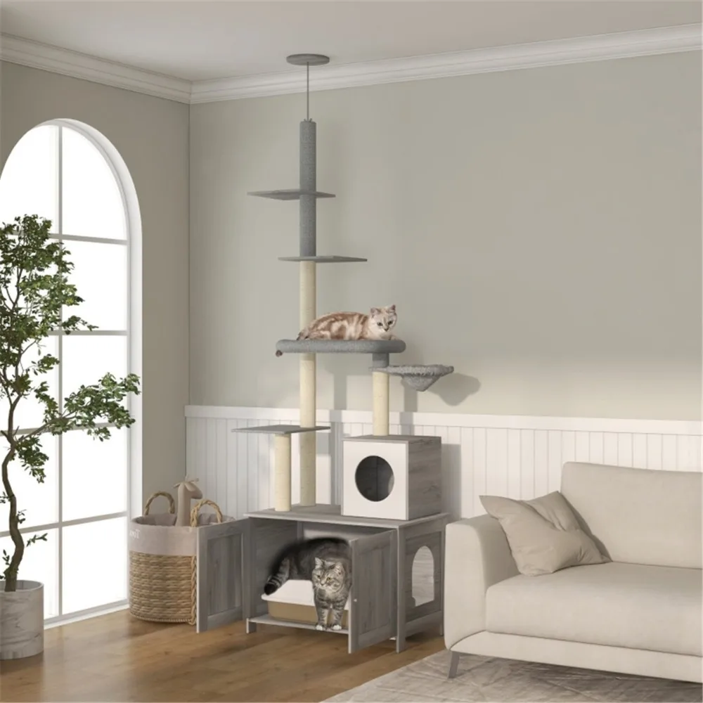 Modern Classic Luxury Eco-Friendly Durable lSpace-Saving Cat Tree Easy Assembly