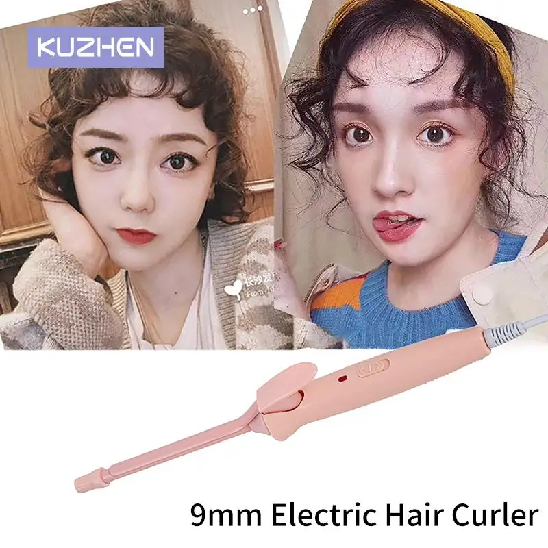 

Portable 9mm Electric Hair Curler Ceramic Coating Curling Iron Unisex Curling Wand Mini Household Hair Styling Roller Waver 20W