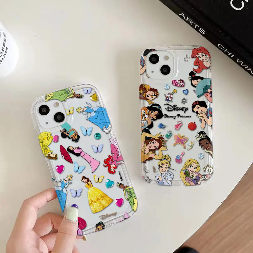 D-Disneys-Princess Clear Case for VIVO Y02 Y15S Y16 Y17S Y20 Y21 Y35 Y36 Y50 Y77 Y91 Y93 2020 5G Airbag Shockproof Cover