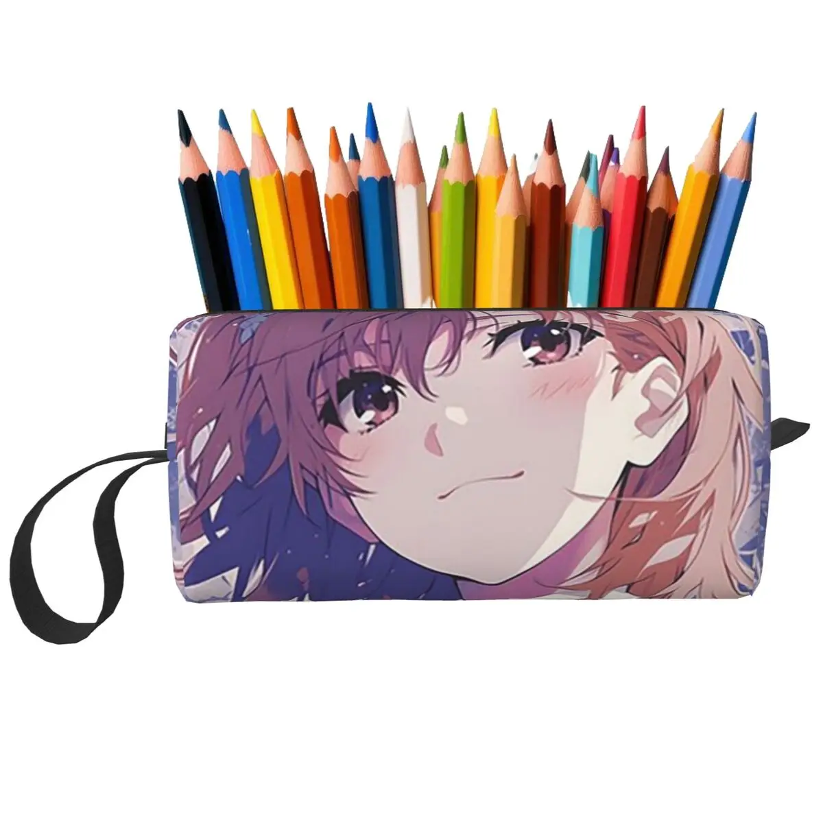 A Certain Magical Index Anime Misaka Mikoto Pencil Case Pen Box Pencil Bag Stationery Supplies Travel Women Organizer Pouch