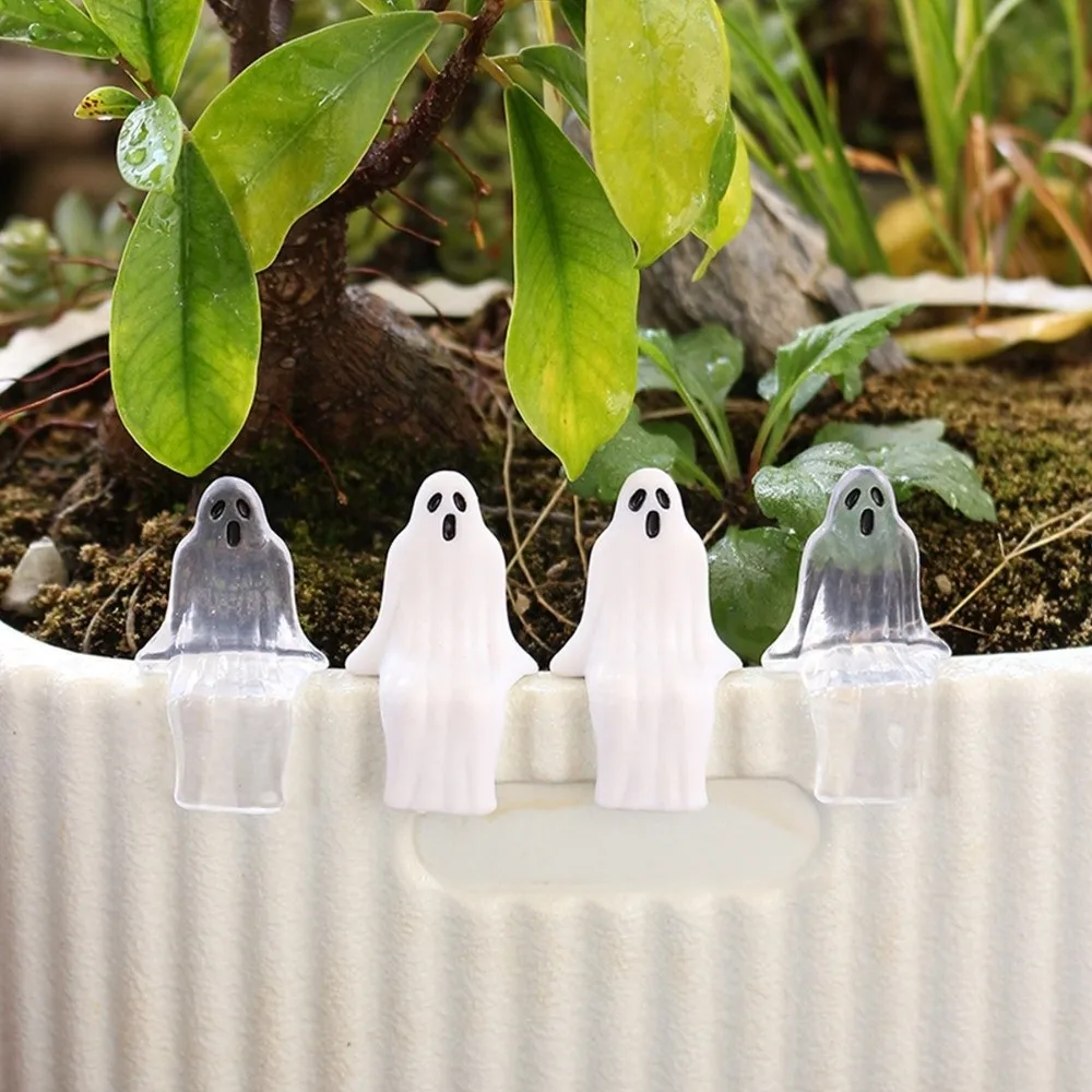 

20pcs Sitting Pose Halloween Ghost Decoration Mini Transparent Joy Garden Ghost Ornament Cute Creative Ghost Statue Decorations