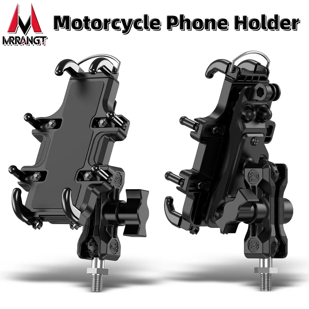 

Держатель для телефона MRRANGT для мотоцикла/велосипеда с амортизирующим креплением на руль/вилку, для телефонов 4.7-7.1 дюйма, ударопрочная подставка для мобильных устройств