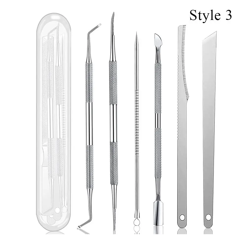 1/6Pcs Feet Pedicure Tool Stainless Steel Cuticle Pusher Gel Nail Polish Remover Foot Exfoliator Nails Dirt Cleaning Tool