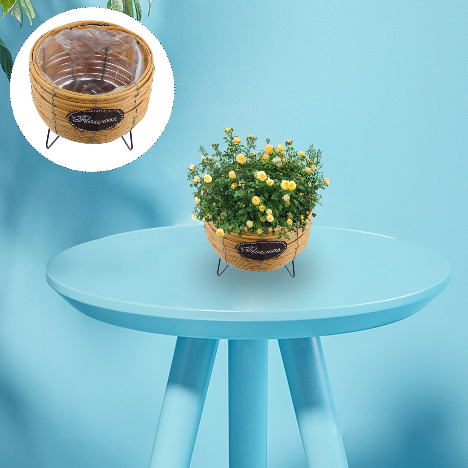 

1 pc Balcony Bonsai Pot Multipurpose Pot Decorative Flower Rack Ventilated Bottom Durable Structure Suitable For Succulents