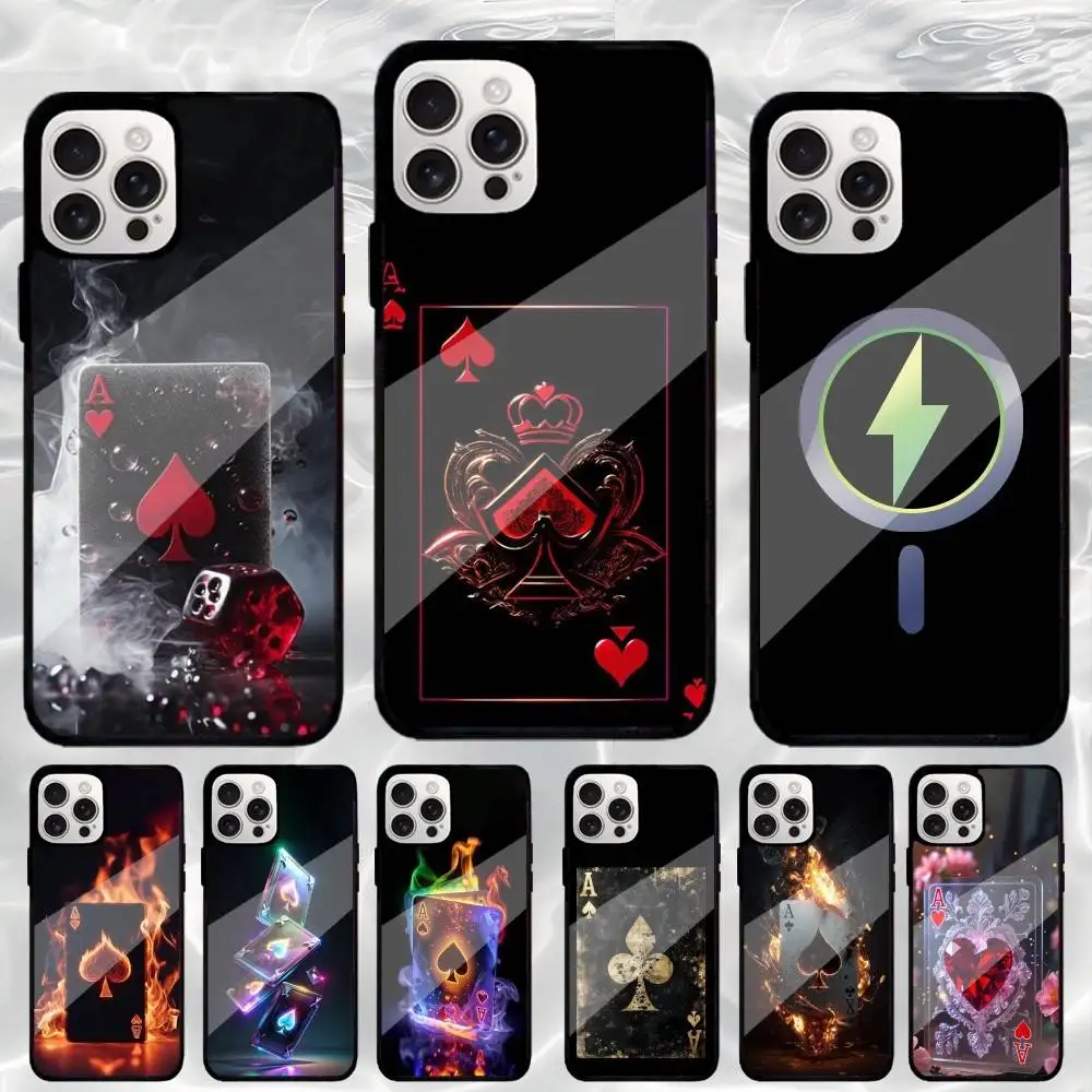 

A-Ace Art Spades Phone Case For iPhone17,16,15,14,13,12,11 Plus,Pro Max Magnetic Magsafe Wireless Charging