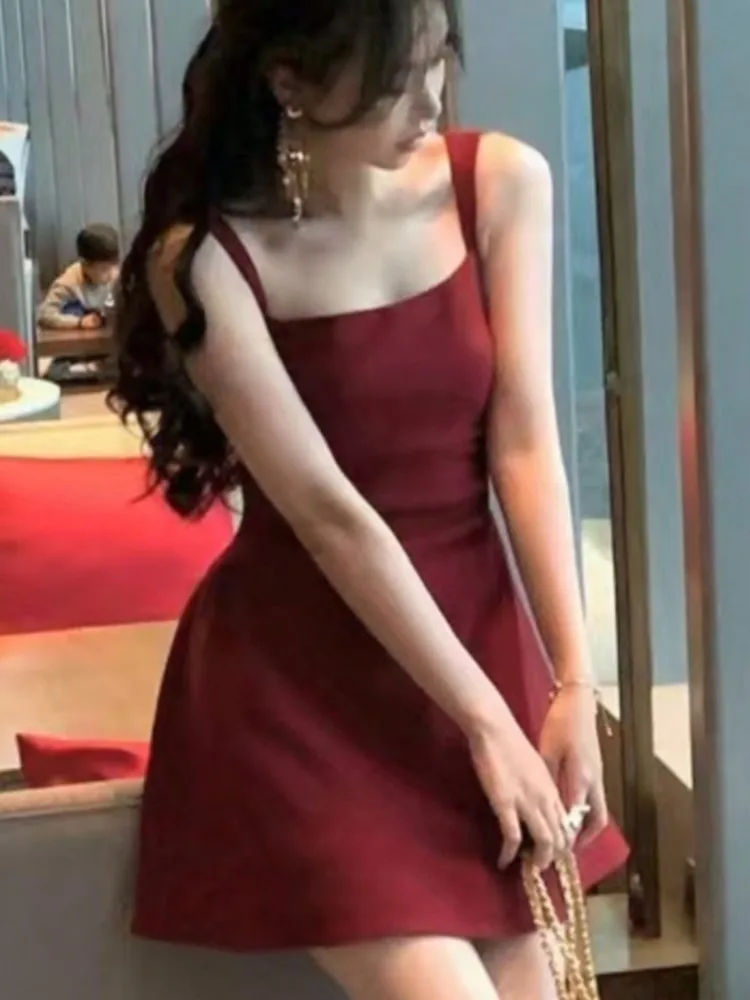 Elegant Summer Plain Corset Sweet Tutu Dreses New France Princess Party Evening Short Dress Wide Straps Women's Clothes Vestidos