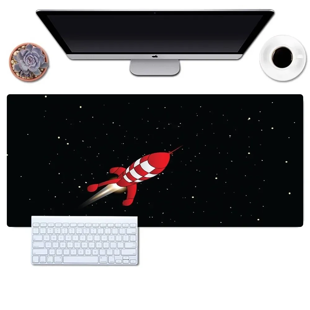 

Adventures T-Tintin Cartoon Gaming Office Desk Pads Large For Computer Non-slip Lockedge Mouse Pad
