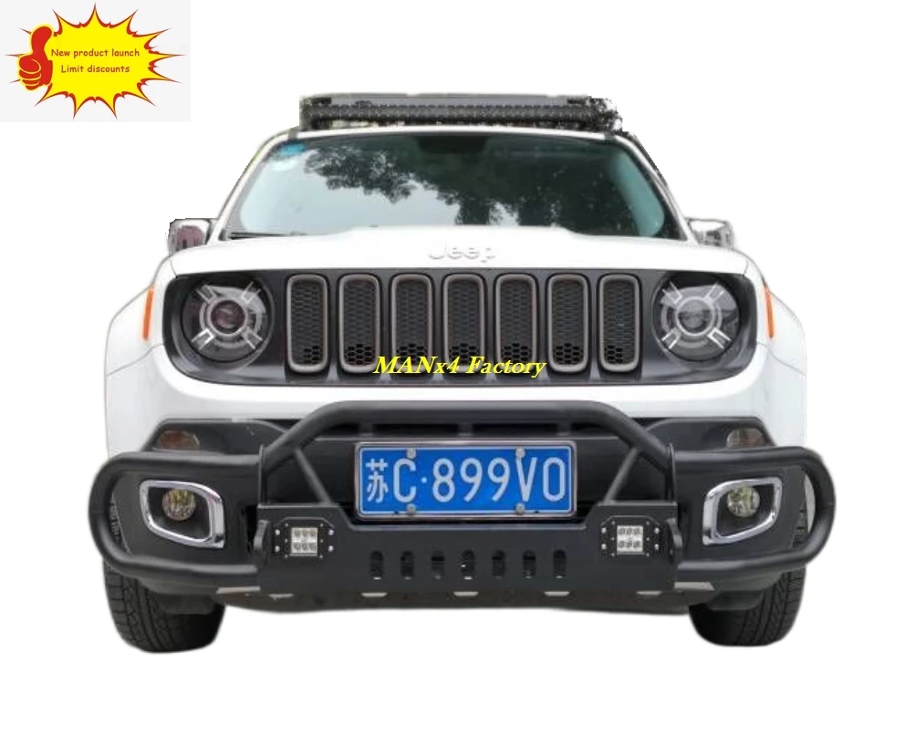 

MANx4 Steel Front Bumper Bull Bar Nudge Bar for Jeep Renegade