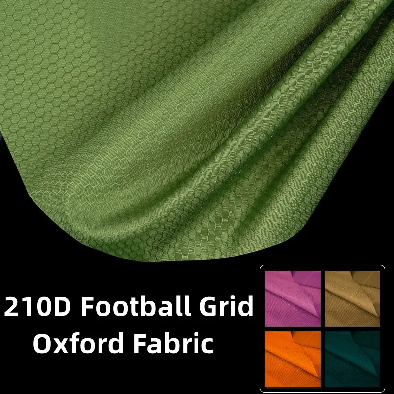 210D Football Grid Oxford Ripstop Fabric Waterproof Lightweight Soft Cloth for Bag Costume Outwear Sewing DIY By The Yard