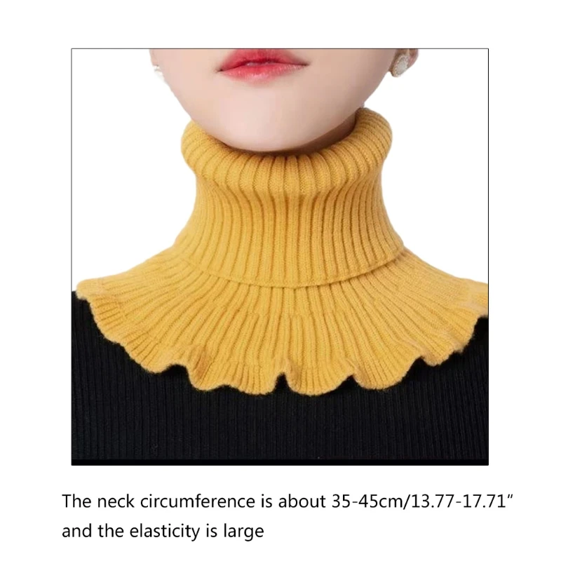 Elastic False Collar Turtleneck Fake Collars Detachable Knitted Fake Collar Decorative Blouse Dickey Collar Neck Warmer