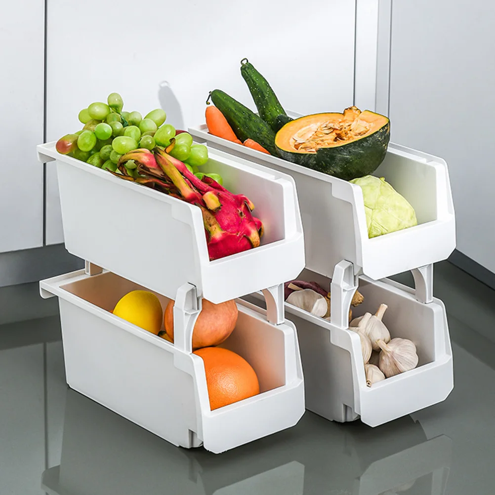 

Kitchen Shelf Storage Bin Container Plastic Pantry Organizer Food Storage Stackable Bin For Pantry Large Capacity Safe Practical