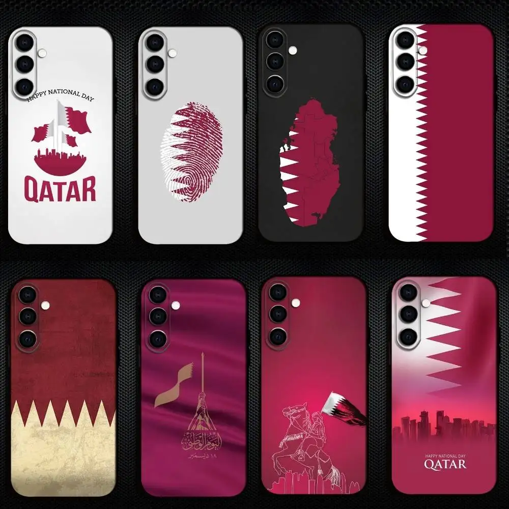 

Qatar Flag Phone Case For Samsung Galaxy A73,A72,A71,A70,A53,A52,A51,Others Soft Black Shell