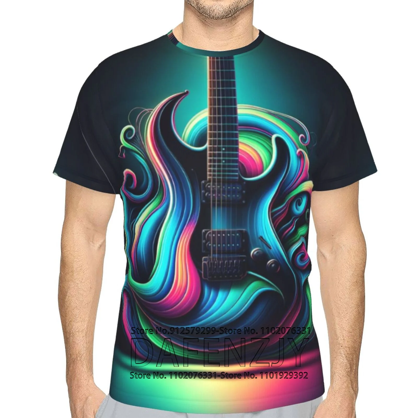 

Hip Hop Music Guitar 3D Print T Shirt Men's Shirts Summer Short Sleeved Male Pullover Tops Tees Men Clothing