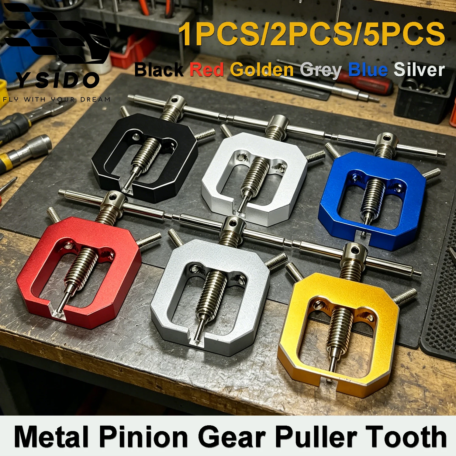 1/2/5Pcs Multicolored Metal Pinion Gear Puller Tooth RC Motor Gear Puller Mini 4WD Tool for Traxxas Axial HSP Tamiya RC Car Part
