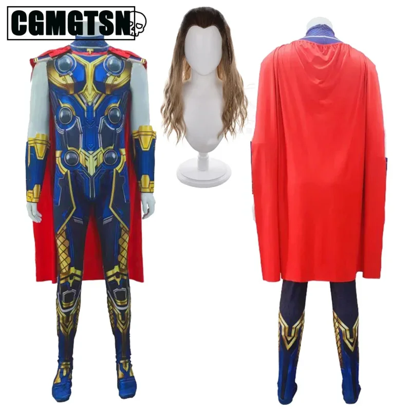 New 2025 CGMGTSN Movie Super Hero Endgame Costume Men Halloween Party Odin Son Thor Cosplay Jumpsuit and Cloak Suit fo 94ly