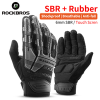 ROCKBROS Bike Gloves MTB Road Autumn Winter Warm Cycling Gloves Screen Touch Full Finger Bicycle Gloves Outdoor Sport Gloves