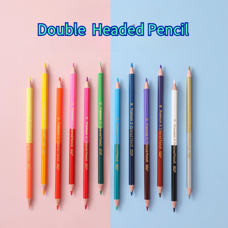 12/24 Colors Double Headed Pencils for kids Art Drawing Sketching Crayon Pastel color Art Premium Student School Supplies