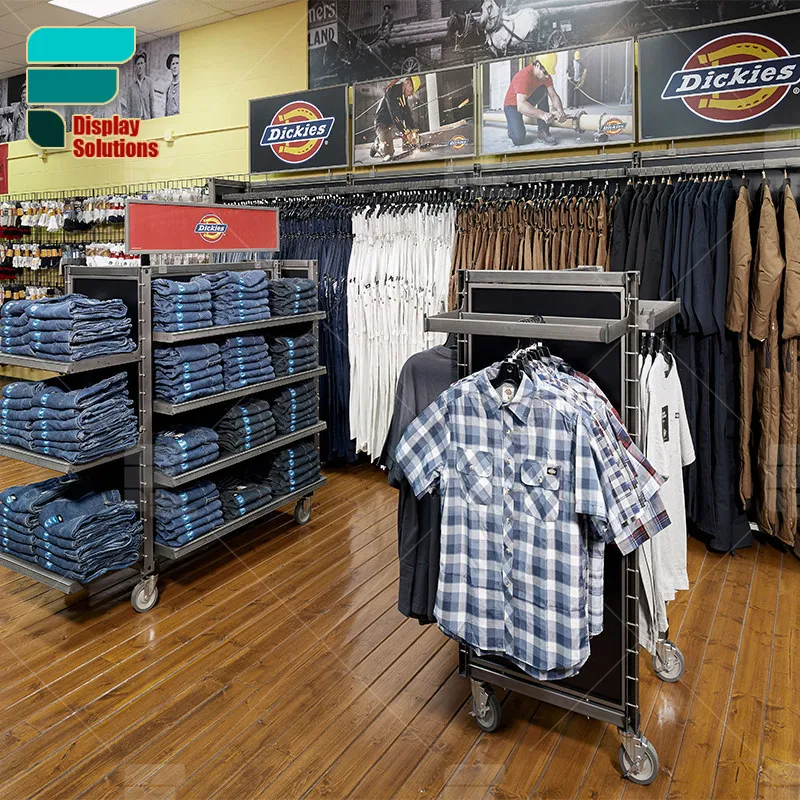 {customized}Custom Men'S Clothing Shop Interior Design Jeans Display Rack Clothing Store Display Stands