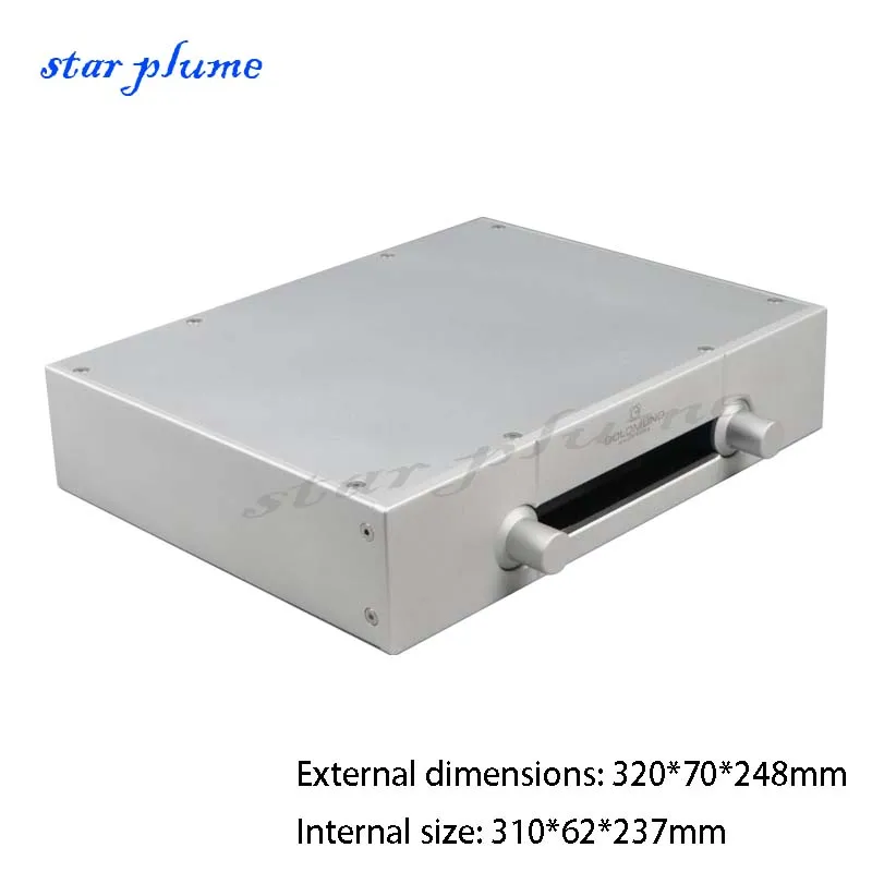 320*70*248mm Goldmund All-aluminum Power Amplifier Case Preamplifier chassis Vacuum tube amplifier Chassis Shell DIY Box