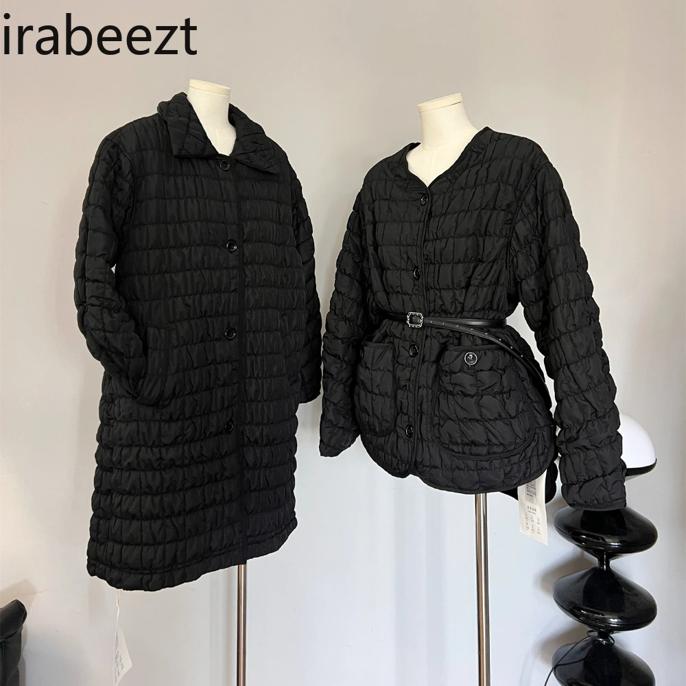 Fashion Long and Short Version Black Quilted Cloud Cotton Coat for Women Casacos De Inverno Feminino Winter Jacket Women