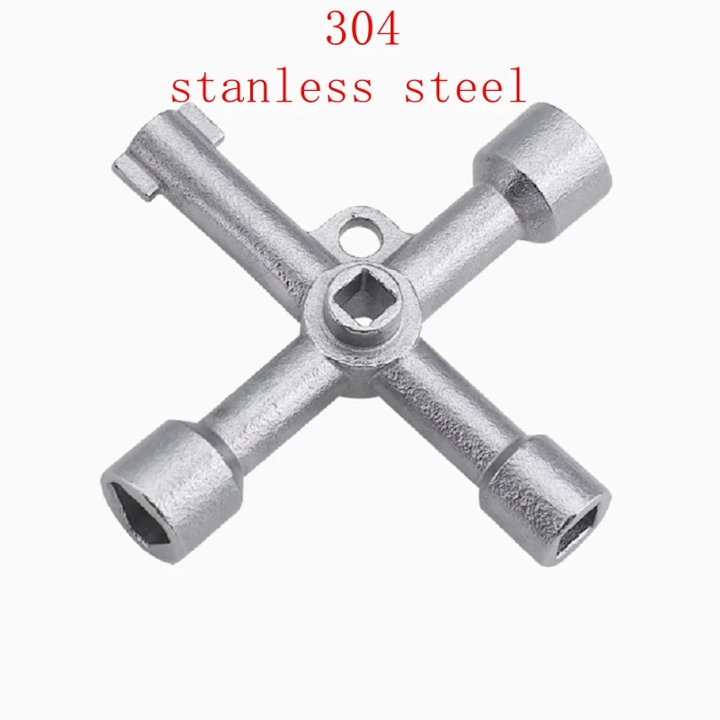 4 In 1 Cross Switch Key Wrench For Train Electrical Cupboard Elevator Cabinet Water Meter valve Universal Square Triangle Hole