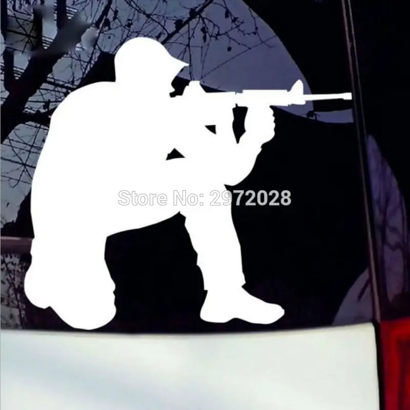 New Design Funny M-16 Gun Lover Reflective Creative Auto Decal Cartoon Car Sticker Car Bumper Body Decal Creative Pattern Vinyl