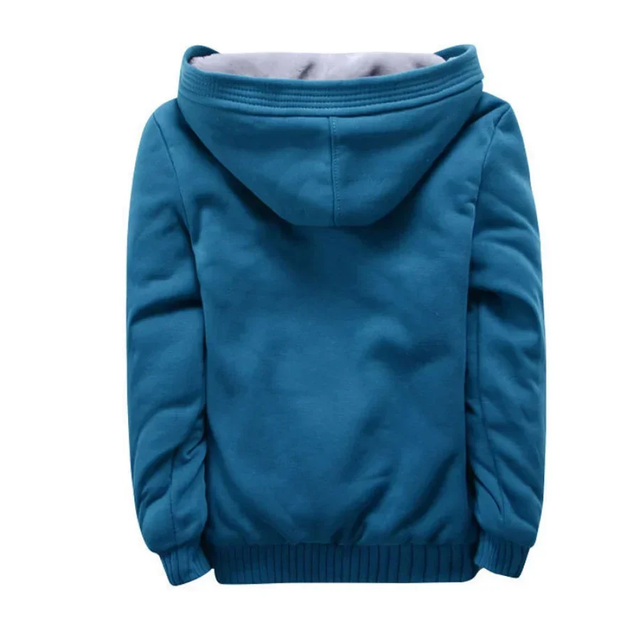 Sudadera con capucha gruesa para hombre, chaqueta cálida con forro de piel, ropa deportiva, chándales, abrigo, otoño, invierno, nuevo, 2024