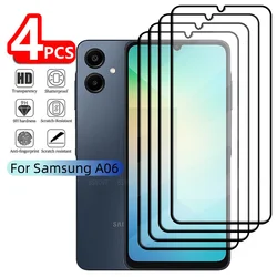 1/2/3/4PCS For Samsung A06 Glass Samsung Galaxy A06 Tempered Glass Protective Full Cover Glue Screen Protector Samsung A06 A 06