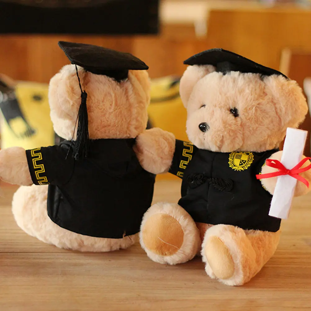 

Cartoon Bear Animal Toys Stuffed Doctorial Hat Graduation Season Gift