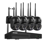 4CH HD Wireless CCTV System Dome NVR Set Wifi Outdoor 3MP Rotating IP Camera Security System Video Surveillance LCD Kit