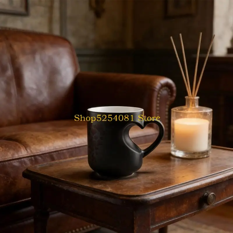 AXYC Valentines Day Romantics Gift Color Changing Ceramic Cup With Handle Reveals Surprise Design When Fill with Hot Beverage