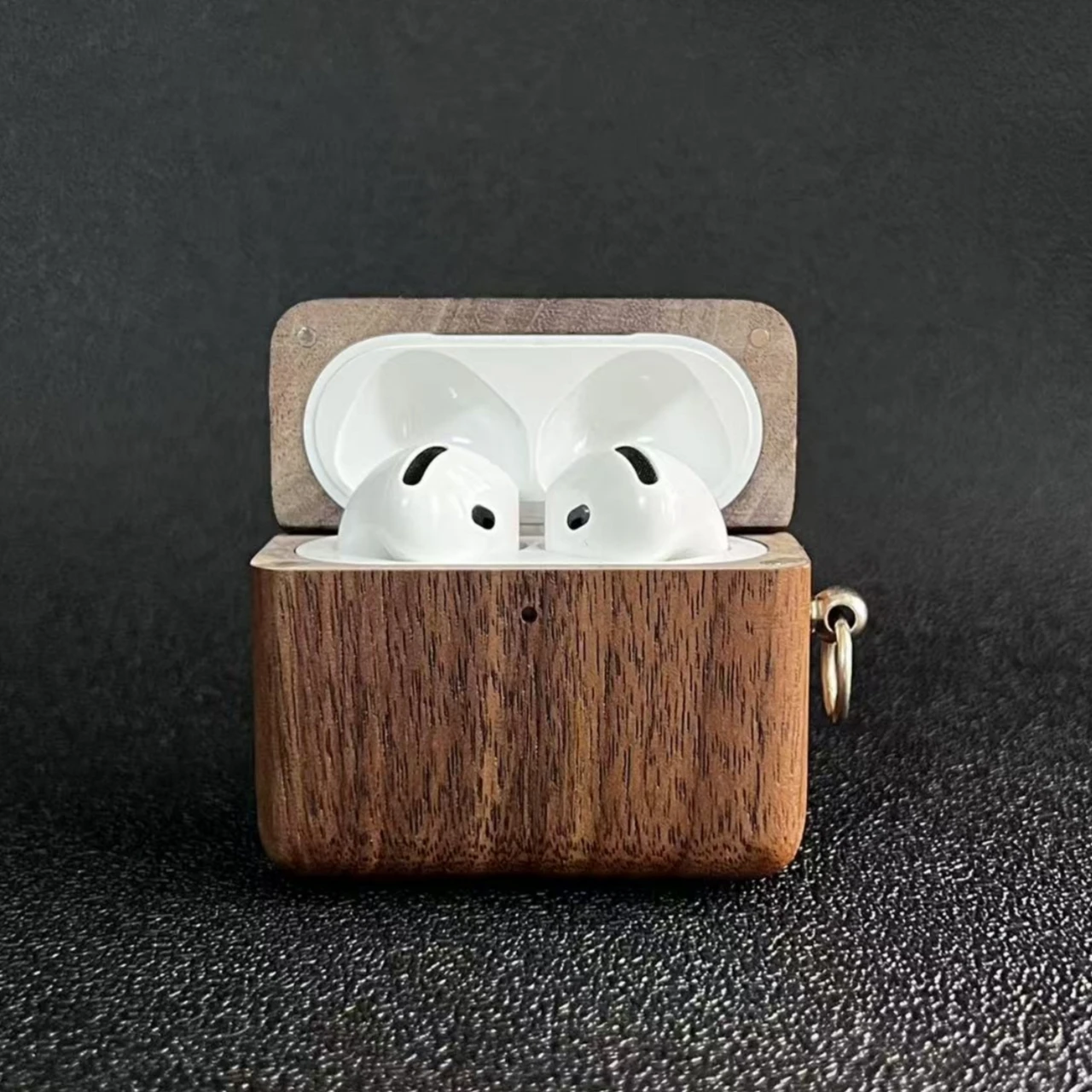 

Walnut Case for Apple AirPods 4 Headset Protective Cover Solid Wood Headphone Shell Wooden Earphone Box Bag