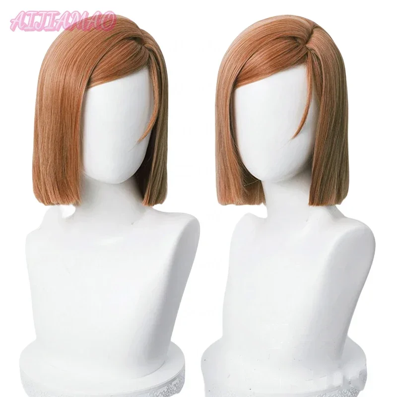 2 Styles Nohara Kaisen wig cosplay orange short/bun anime synthetic hair heat resistant cap mn10