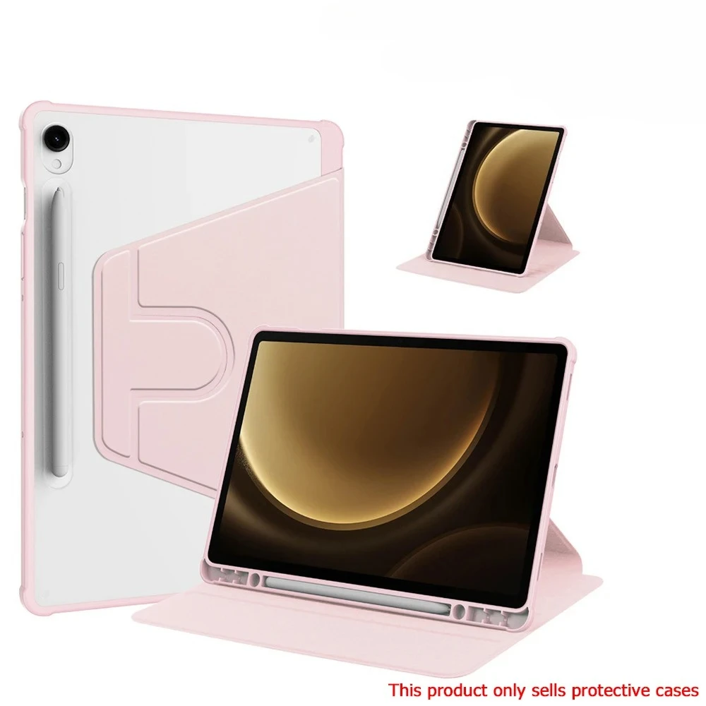 360 Degree rotate Case For Samsung Galaxy Tab S9 FE+ S9 Plus 12.4 Inch SM-X610 X616B Acrylic back cover Tablets Cover Funda