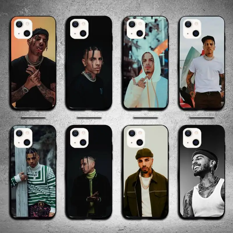 Rauw alejandro cantor rapper caso de telefone para iphone 11 12 mini 13 14 pro xs max x 8 7 6s plus se xr escudo