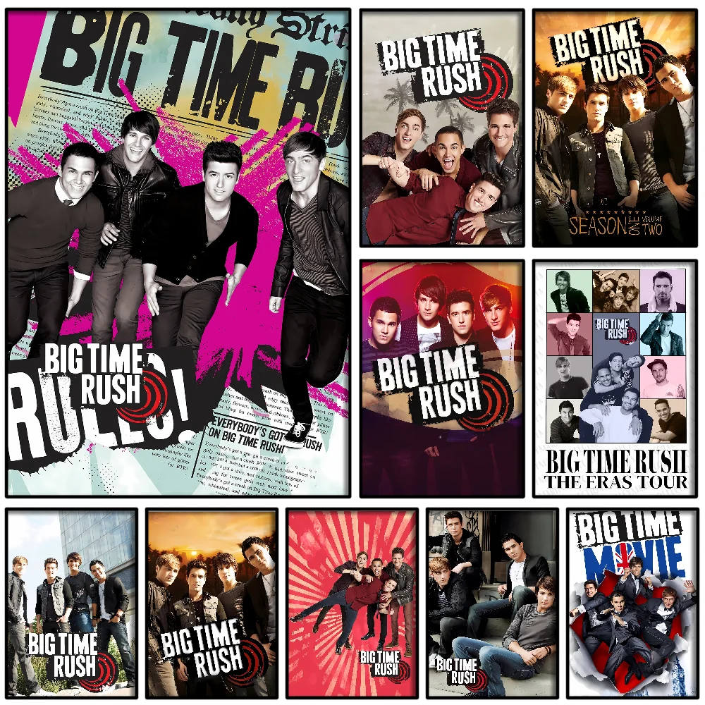 Big Time Rush Poster, selbstklebende Kunst, wasserfester Papieraufkleber, Kaffeehaus, Bar, Zimmer, Wanddekoration