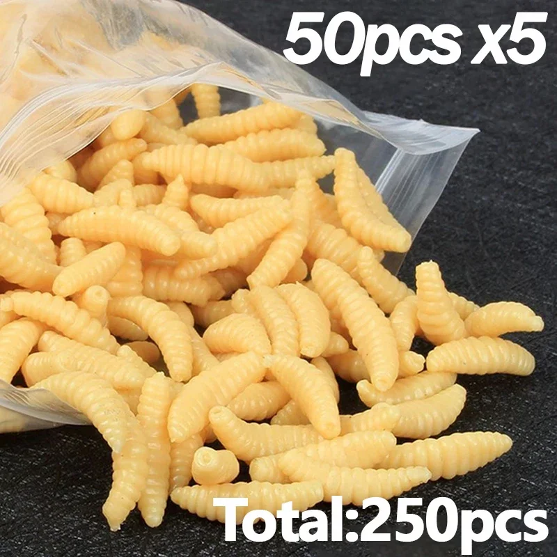 

Портативная мягкая силиконовая приманка Maggot Grub, мягкая рыболовная приманка 2 см, 50 шт./50x5 шт., аксессуары для рыбалки на открытом воздухе