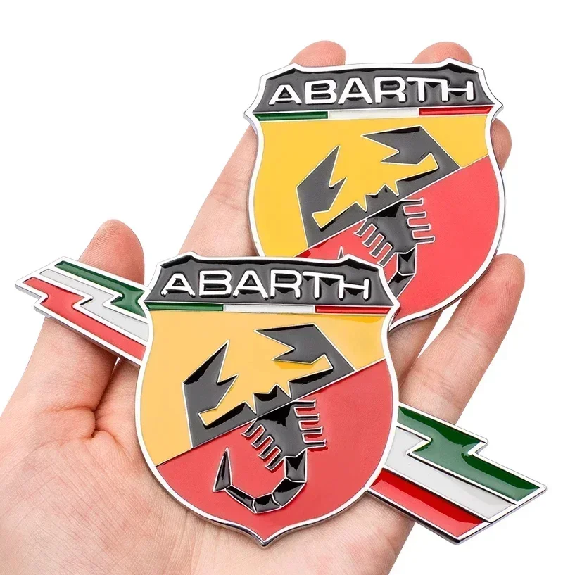 3D Metal Logo Car Front Window Body Badge Trunk Stickers Modification Labeling Emblem Styling For Abbas Abarth Fiat 124/125/500