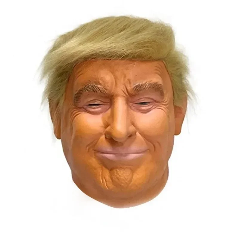 Trumps Human Face Latex Mask Full Head Headgear Halloween Carnival Party Funny Terror Masks President Trump Cosplay Props