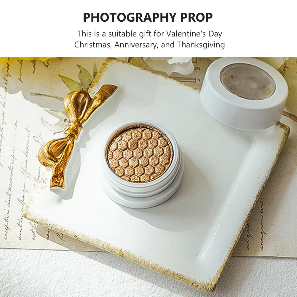 2Pcs Resin Jewelry Display Tray Creative Photography Prop Desktop Ornament Decorative Tray Earring Storage Holder Durable