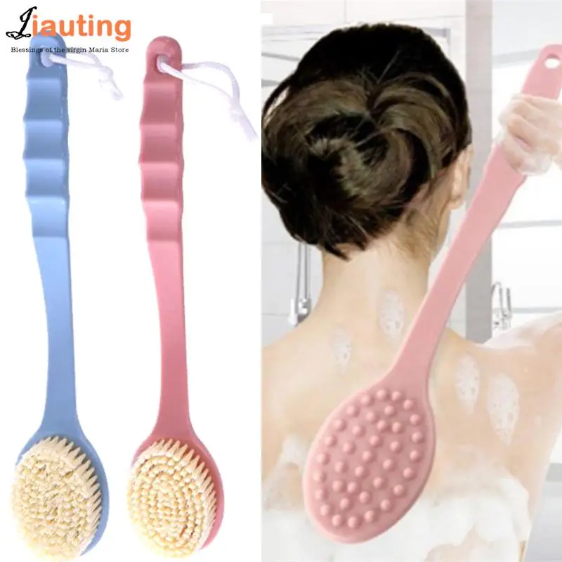 

Soft Back Body Bath Shower Cleaning Brushes Bath Brush Long Handle Exfoliating Scrub Skin Massager Exfoliation Bathroom Brush