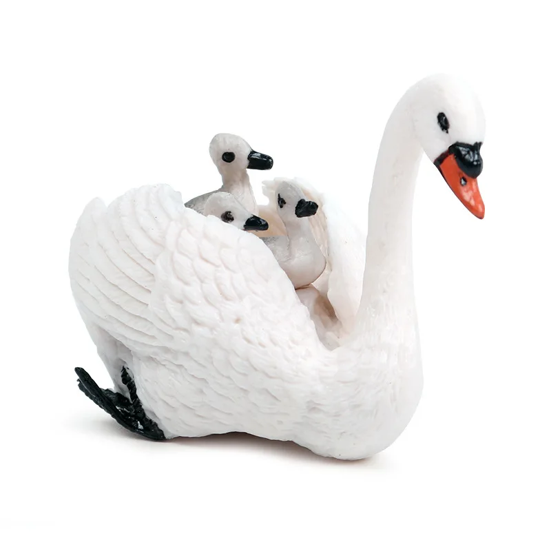 

Simulation wild goose model toy white swan back cub ranch poultry hand-made children's doll ornaments