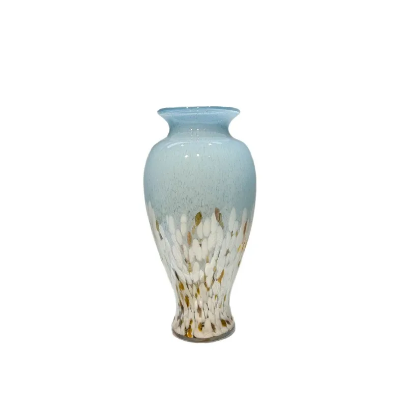

High-end jade medieval colored glass vase home furnishing hotel model room desktop art flower arrangement decoration